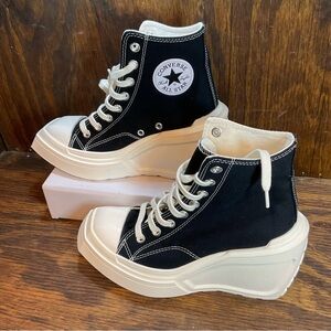 Converse Chuck‎ 70 De Luxe Wedge Black Egret Women Size 7 New Without Box